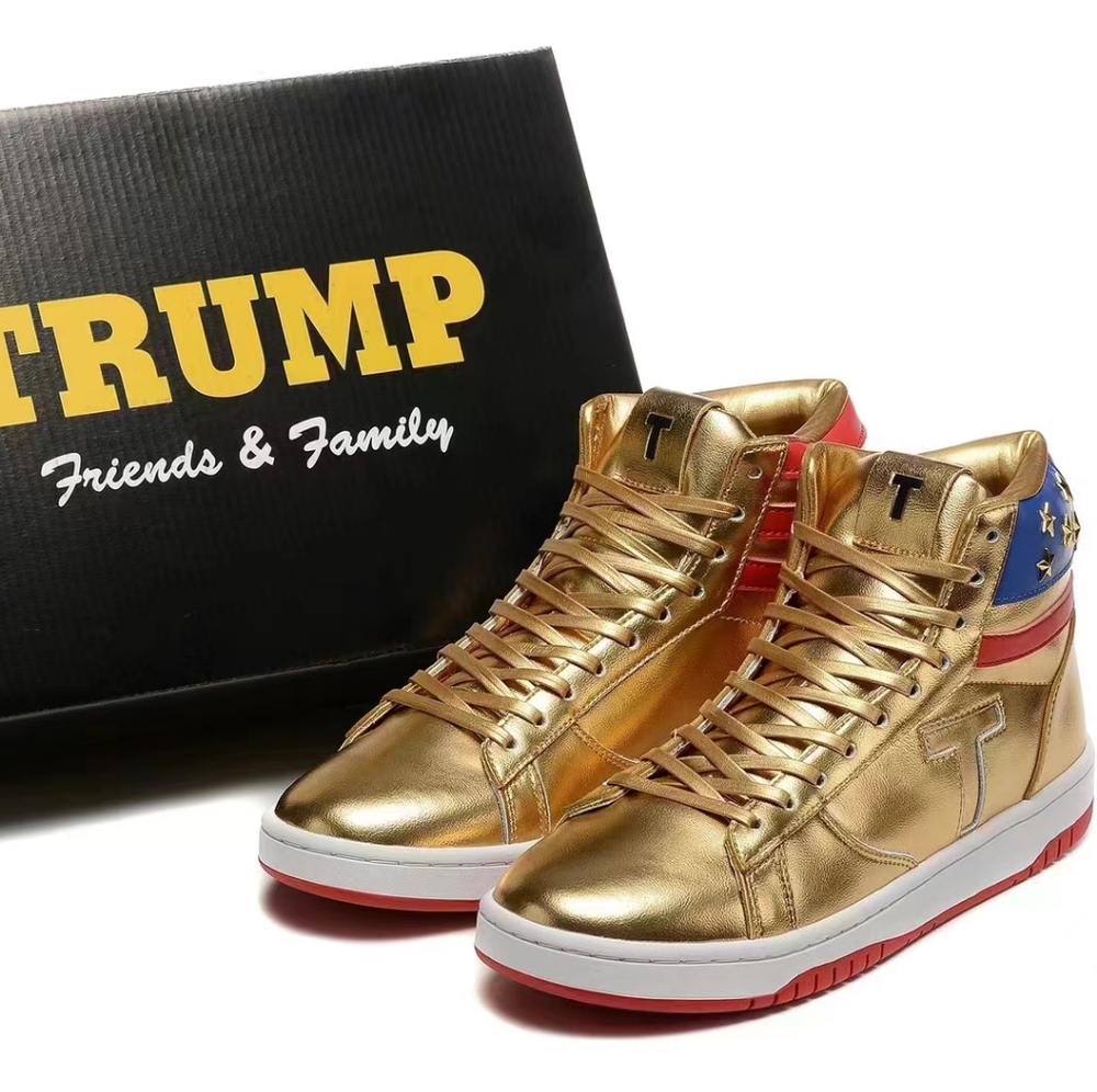 Trump's golden high-top sneakers